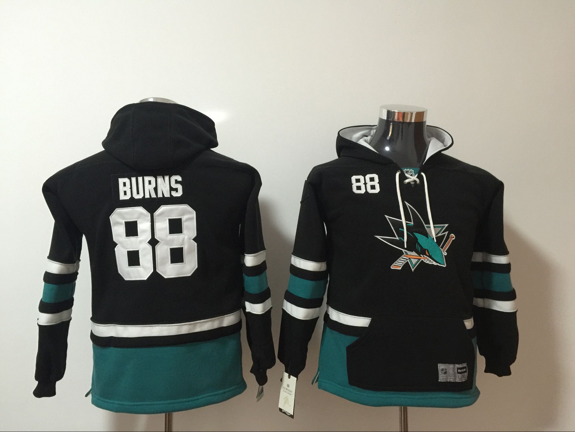 Youth 2017 NHL San Jose Sharks 88 Brent Burns Black Hoodie